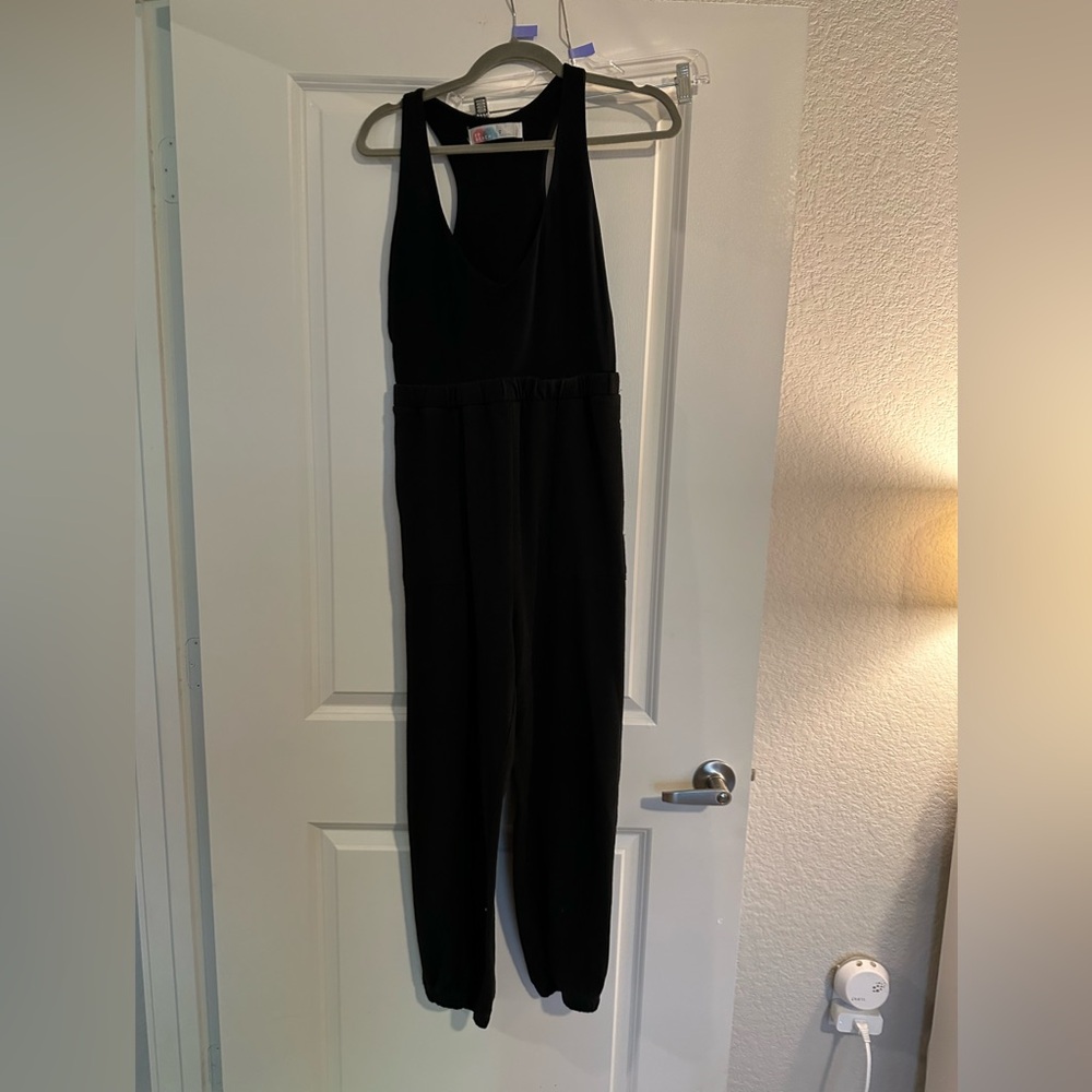 Free People Beach Black Jumpsuit - Tight Tank/Seatpants